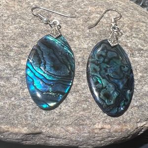 Blue swirly pattern earrings